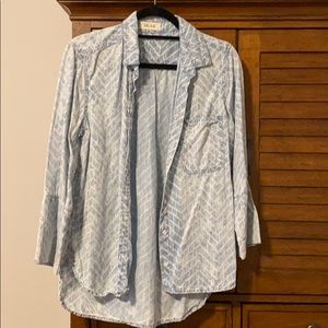 Chevron chambray button down